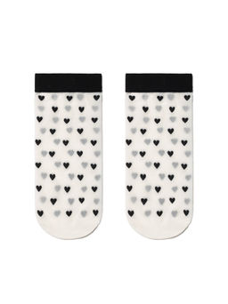 Цена за 2 пары. Носки Классические CONTE Тонкие носки FANTASY с рисунком сердечки panna - Conte elegant фото 5