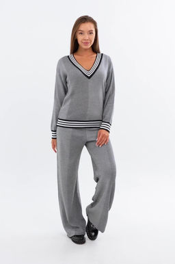 Женский вязаный костюм с брюками Happyfox