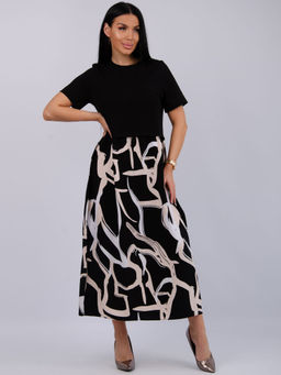 Платье "Виттория 17" абстракция, вискоза/кулирка