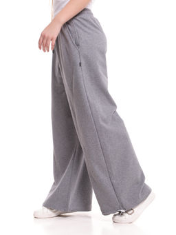 Брюки для девочки с утяжкой внизу 22-7708 темно-серый меланж - Mini maxi фото 2