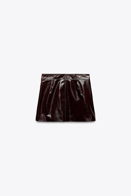 ZW COLLECTION 100% LEATHER SHORT SKIRT - Zara фото 5