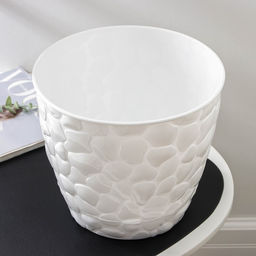 Горшок для цветов с поддоном «Камни», 8 л, пластиковый, белый