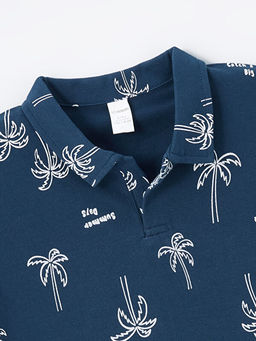 Polo Yaka K?sa Kollu Bask?l? Erkek Bebek Ti??rt - Waikiki фото 3