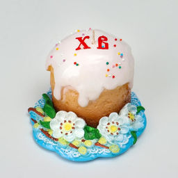 Свеча декоративная Пасхальный кулич на подставке, 11?9 см, 270 г