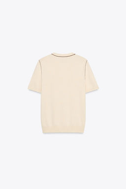 SHORT SLEEVE KNIT TOP WITH PIPING - Zara фото 30