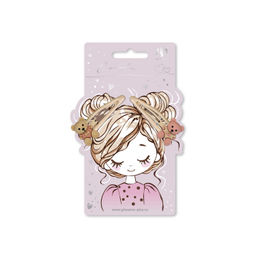 Набор заколок для волос клик-клак, глянцевые, арт. 71747 / 10 МИШКИ (в наборе: 2шт., 5,5 см, черны