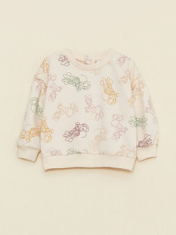 Bisiklet Yaka Uzun Kollu Minnie Mouse Bask?l? K?z Bebek Sweatshirt ve Tayt 2li Tak?m - Waikiki фото 2