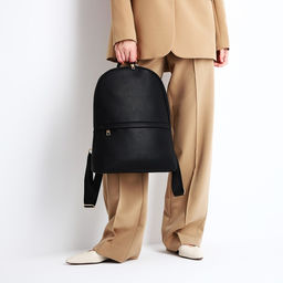 Рюкзак женский из искусственной кожи на молнии, 2 кармана, цвет чёрный - Simaland фото 6