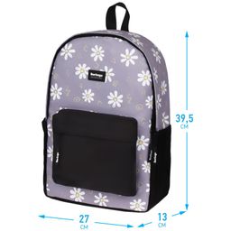 Рюкзак Berlingo Casual "Chamomile black" (RU08068B) 39,5*27*13см, 1 отделение, 3 кармана, уплотненная спинка