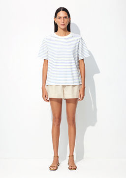 Keten Kar?s?ml? Mavi Tisort  фото 3