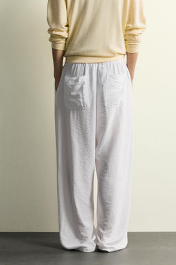 PANTAL?N FLUIDO RELAXED FIT / Blanco - Zara фото 3