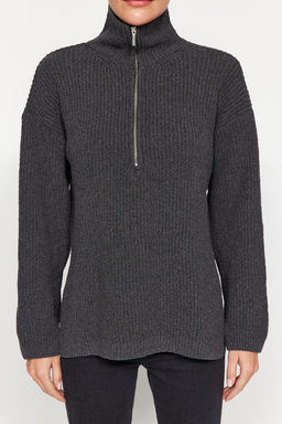 More Sustainable Antrasit Triko Kazak TWOAW24KZ01119 - Trendyolmilla фото 4