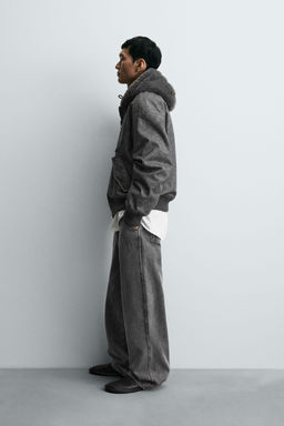 LEATHER EFFECT REVERSIBLE BOMBER JACKET - Zara фото 4