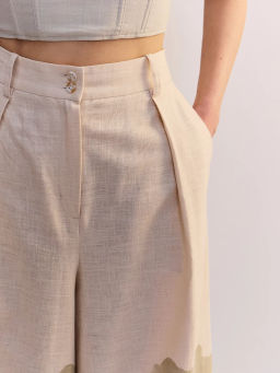 Брюки палаццо в принт из хлопка и льна ZR2606032113-15 / Zarina  фото 5