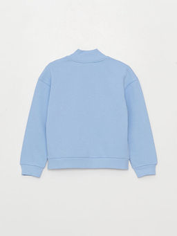 Dik Yaka Bask?l? Uzun Kollu K?z ?ocuk Sweatshirt ve E?ofman Alt? - Waikiki фото 3