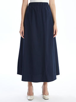 Beli Lastikli D?z Poplin Kad?n Etek