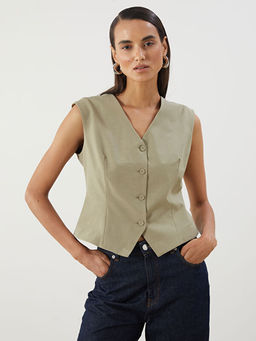 V Yaka Kad?n Klasik Yelek