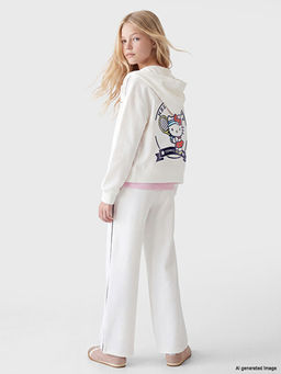 Hello Kitty Bask?l? K?z ?ocuk Fermuarl? Sweatshirt
