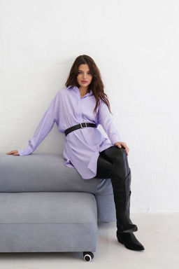 Базовая удлинённая рубашка свободного силуэта - Martichelli фото 28