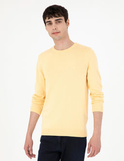 A__k Sar_ Slim Fit Bisiklet Yaka Basic Triko Kazak