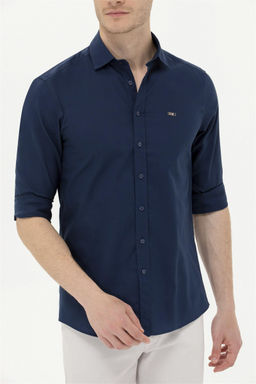 Мужская темно-синяя базовая рубашка с длинным рукавом Неожиданная скидка в корзине - U.s. polo assn фото 6