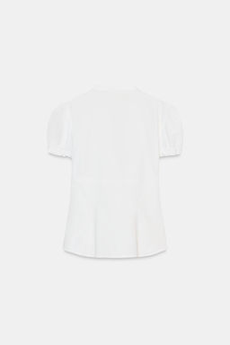 CAMISA POPEL?N VOLANTES / Blanco - Zara фото 6