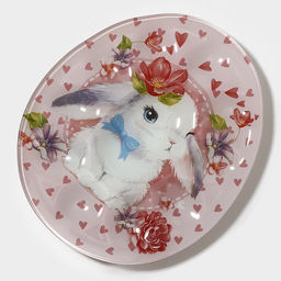 Подставка для яиц Доляна Цветочный зайка, 10 ячеек, 24?20.6 см, стекло, розовая