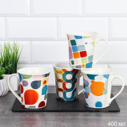 Кружка 400 мл Акварель / K166 /уп 72/ микс 4