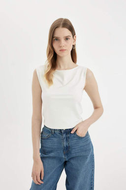 Приталенная футболка с коротким рукавом - Defacto фото 6