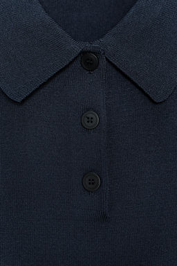 SHORT SLEEVE KNIT POLO TOP - Zara фото 8