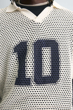 RETRO FOOTBALL OPEN-KNIT POLO SHIRT - Zara фото 5