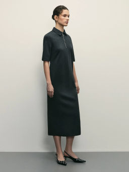 Платье с воротником поло на молнии / Zarina  фото 3