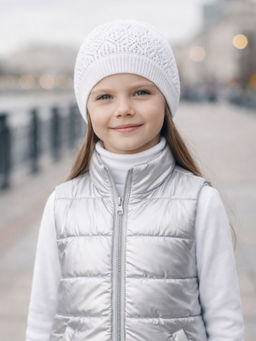 Шапка вязаная детская белая