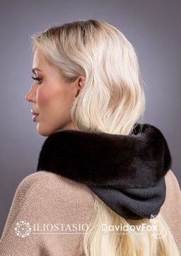 Капор кашемир черный (nero) норка