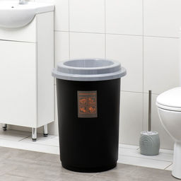 Ведро для мусора IDEA «Эко», 50 л, пластик, чёрное