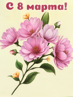 Цена за 4 шт. Пакет подарочный крафт С 8 марта 12?6?16 см