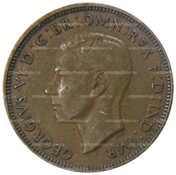 Монета 1/2 пенни 1938 года Австралия