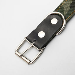 Ошейник брезентовый двухслойный Камуфляж, 72 х 3,5 см, ОШ 45-60 см - Пижон фото 2