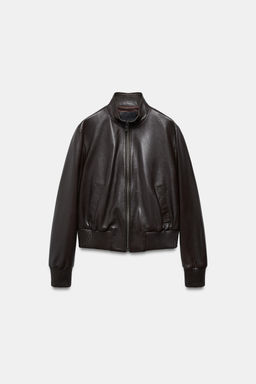 100% LEATHER BOMBER JACKET ZW COLLECTION - Zara фото 19