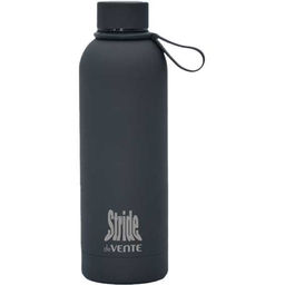 Бутылка-термос "Stride Midnight Black" 500 мл, 22x7,2 см, 8-12 часов, нержавеющая сталь, с силиконовой ручкой, герметичная крышка, софт-тач покрытие, матовая, черная
