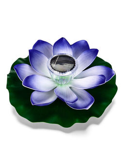 Садовый светильник для водоемов 28 х 28 х 9 см на солнечной бат-е "Лотос" фиол-ый N010