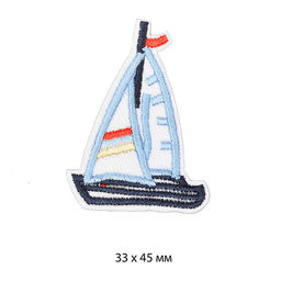 Термоаппликации вышитые арт.TBY.S19 Кораблик 10 шт 3,3х4,5 см