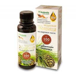 Кедровая живица (30%) на кедровом масле с прополисом, бут., 100 мл - Ambrella фото 2