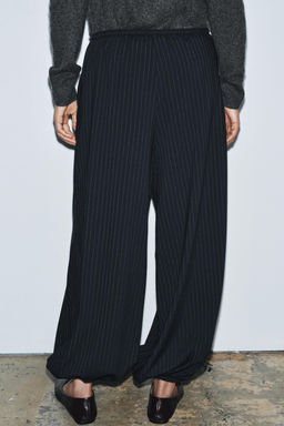 ZW COLLECTION PINSTRIPE BALLOON TROUSERS - Zara фото 3