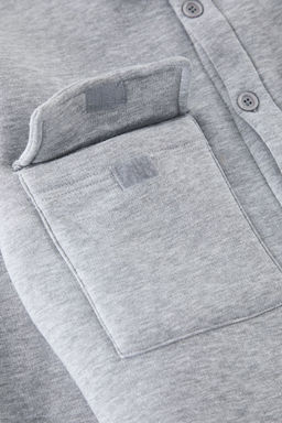 Gri Melanj Regular/Normal Kesim Gomlek Yaka Kapakl? Cepli Ici Polarl? Gomlek TMNAW23GO00053