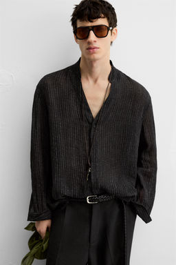 SEMI-SHEER TEXTURED SHIRT - Zara фото 5