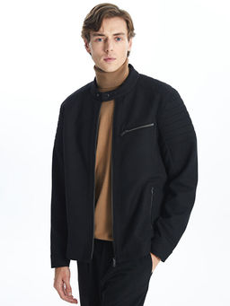 Slim Fit Biker Yaka Erkek Mont