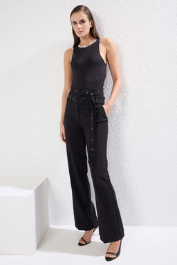 TRENDYOLMILLA Tas Cift Kemer Detayl? Dokuma Pantolon TPRSS25PL00000