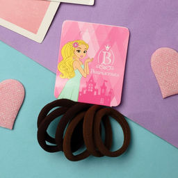 Цена за 6 шт. Резинки для волос «Махрушка», набор 6 шт., 4 см, коричневые