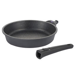 2484 GIPFEL Сковорода PROOFET 24х5см из литого алюминия с 2-слойным антипригарным мраморным покрытием Whitford Xylan Plus, индукционным дном, со съемной бакелитовой ручкой. Толщина: 2.0/4.7мм